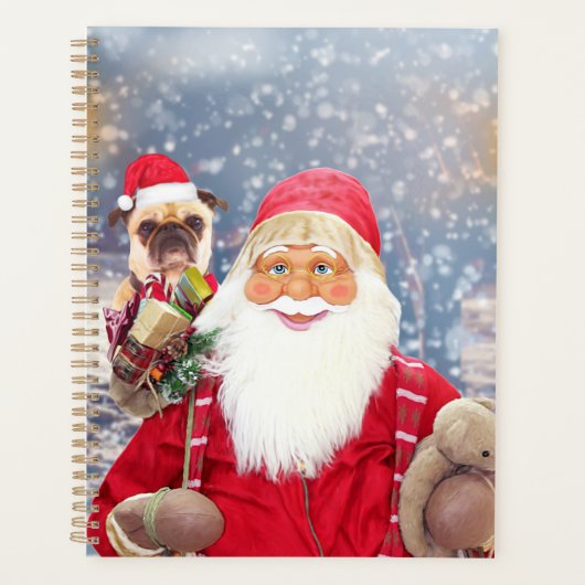 kerstcadeaus met kerstcadeaus Pug Dog Planner (Voorkant)