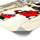 kerstcadeaus met kinder sneeuwblazing poster (Hoek)