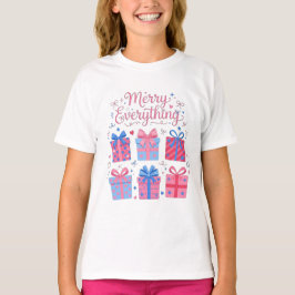 Kerstcadeaus met lint, sterren en harten t-shirt