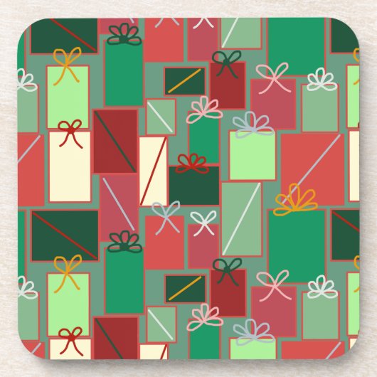 Kerstcadeaus met linten en strikken bier onderzetter (Voorkant)