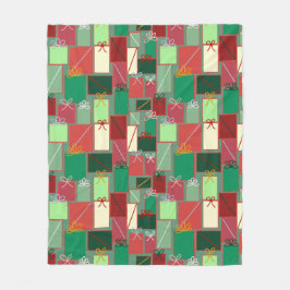 Kerstcadeaus met linten en strikken fleece deken