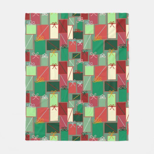 Kerstcadeaus met linten en strikken fleece deken (Voorkant)