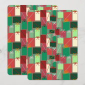 Kerstcadeaus met linten en strikken kaart (Voorkant / Achterkant)