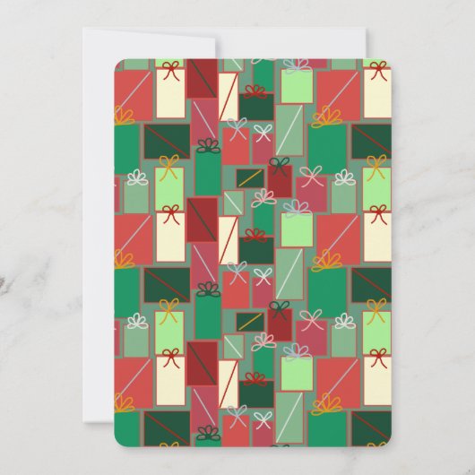 Kerstcadeaus met linten en strikken kaart (Achterkant)