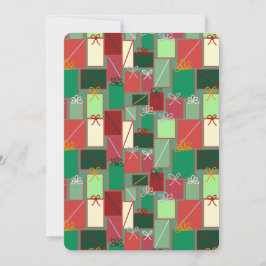 Kerstcadeaus met linten en strikken kaart