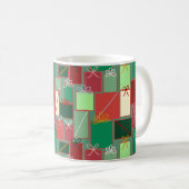 Kerstcadeaus met linten en strikken koffiemok (Voorkant rechts)
