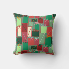 Kerstcadeaus met linten en strikken kussen