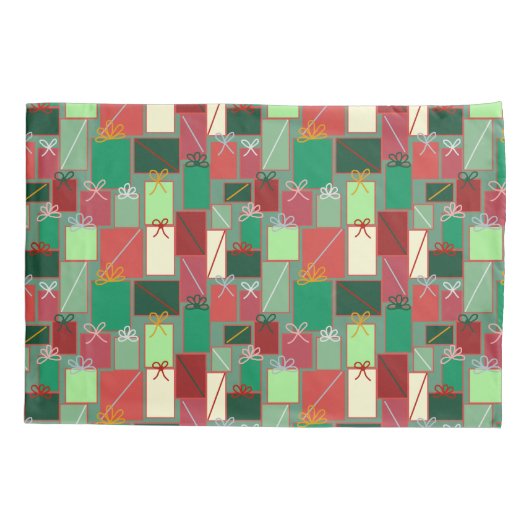 Kerstcadeaus met linten en strikken kussensloop (Achterkant)