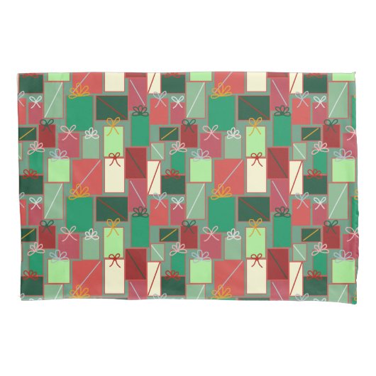 Kerstcadeaus met linten en strikken kussensloop (Voorkant)