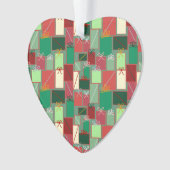 Kerstcadeaus met linten en strikken ornament (voorkant)