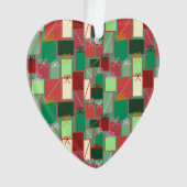 Kerstcadeaus met linten en strikken ornament (voorkant)