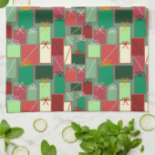 Kerstcadeaus met linten en strikken theedoek (Gevouwen)