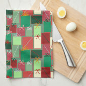 Kerstcadeaus met linten en strikken theedoek (Quarter Fold)