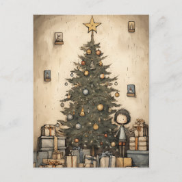 Kerstcadeaus onder de boom feestdagenkaart