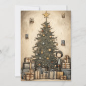 Kerstcadeaus onder de boom illustratie feestdagenkaart (Voorkant)