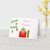 Kerstcadeaus onder de kerstboom Kaart (Gele Bloem)