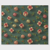Kerstcadeaus & -ornamenten Naadloos Patroon Cadeaupapier (Vlak)