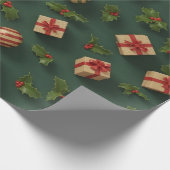 Kerstcadeaus & -ornamenten Naadloos Patroon Cadeaupapier (Hoek)