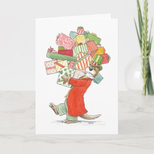 Kerstcadeaus Otter kaart (Voorkant)