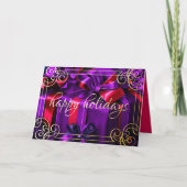 Kerstcadeaus paars bordeauxrood schilderen feestdagen kaart (Voorkant)