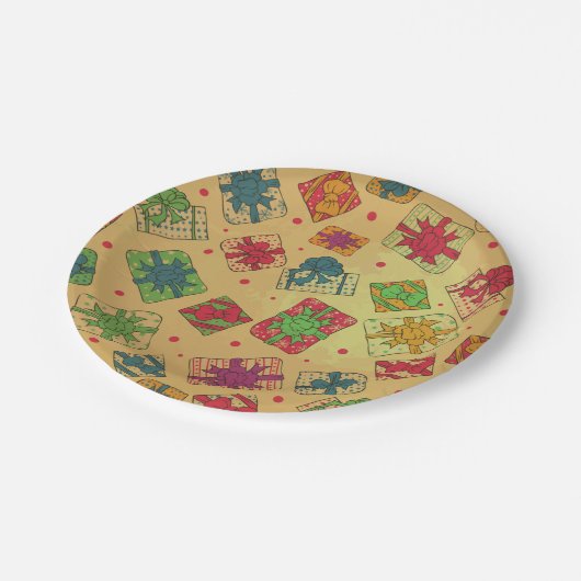 kerstcadeaus papieren bordje (Gekanteld)