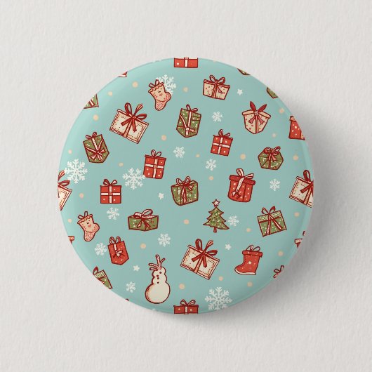Kerstcadeaus Patroon Buttonnen Ronde Button 5,7 Cm (Voorkant)