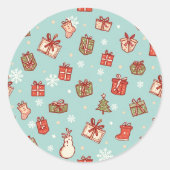 Kerstcadeaus Patroon Stickers (Voorkant)