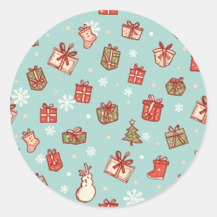 Kerstcadeaus Patroon Stickers