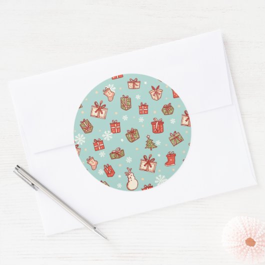 Kerstcadeaus Patroon Stickers (Envelop)