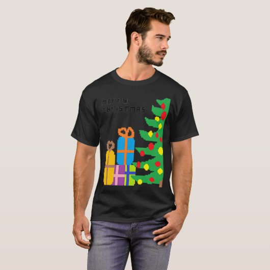 Kerstcadeaus Pixelated T-shirt (Voorkant volledig)