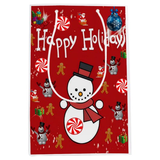 kerstcadeaus Prettige feestdagen Medium Cadeauzakje (Voorkant)