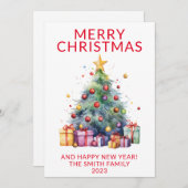 Kerstcadeaus Rode vakantie Kaart (Voorkant / Achterkant)