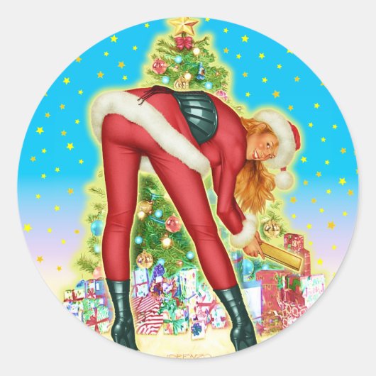 "Kerstcadeaus" Ronde Sticker (Voorkant)