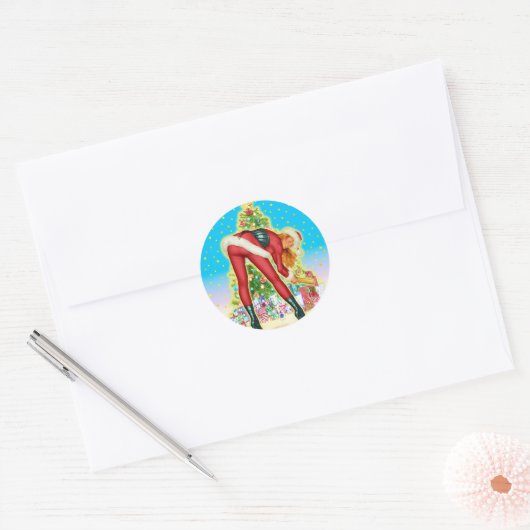 "Kerstcadeaus" Ronde Sticker (Envelop)