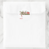 kerstcadeaus ronde sticker (Tas)