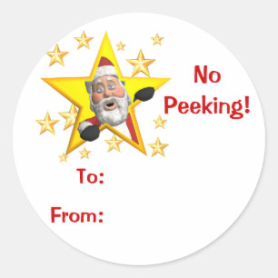 kerstcadeaus ronde sticker