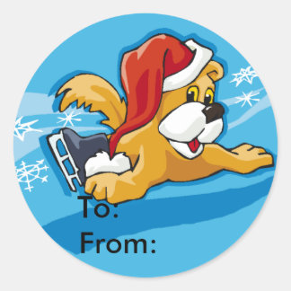 kerstcadeaus ronde sticker