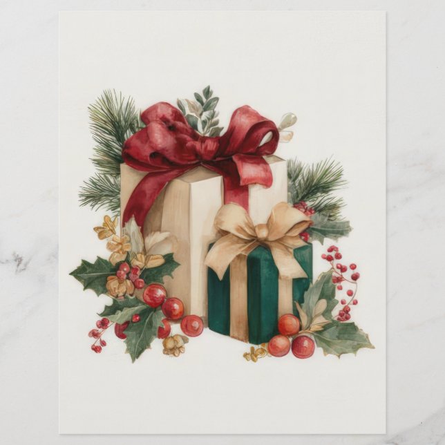 Kerstcadeaus Scrapbook Papier (Voorkant)