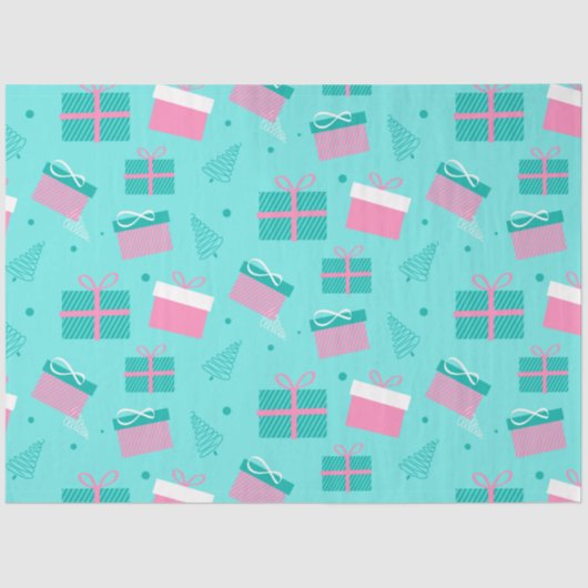 Kerstcadeaus Sneeuwvlokken Blauwe Kerst Tissuepapier (Voorkant)