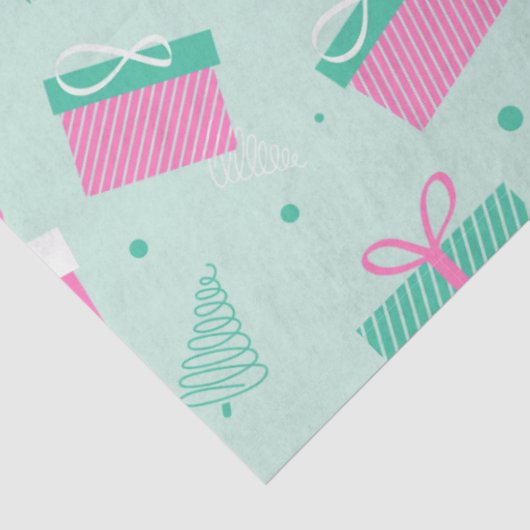 Kerstcadeaus Sneeuwvlokken Groene Kerst Tissuepapier (Detail)