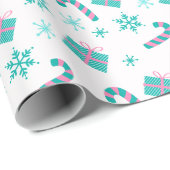 Kerstcadeaus Sneeuwvlokken Moderne Kerstmis Cadeaupapier (Rol Hoek)