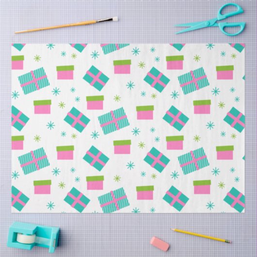 Kerstcadeaus Sneeuwvlokken Roze Kerst Tissuepapier (Craft)