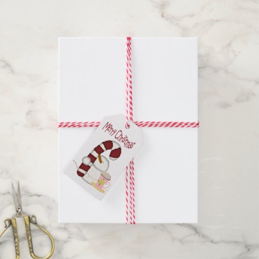 kerstcadeaus Snowman Candy Coffee Cadeaulabel (Met Touw)