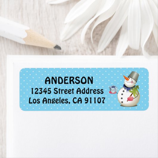 kerstcadeaus Snowman Return-adreslabels Etiket (Insitu)