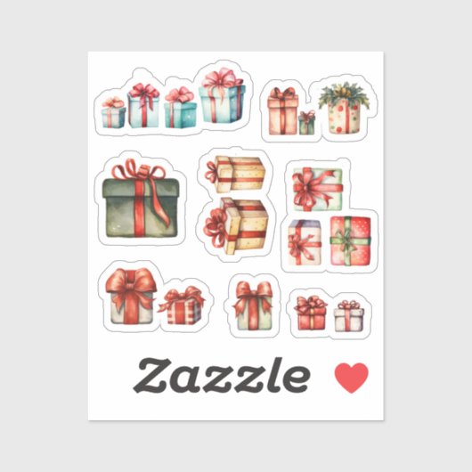 kerstcadeaus sticker (Vel)