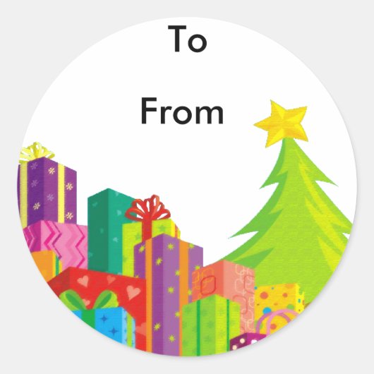 Kerstcadeaus Sticker (Voorkant)