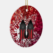kerstcadeaus Stilettos mode Snowflake Xmas Keramisch Ornament (Rechts)