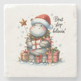 Kerstcadeaus stoppen niet met geloven stenen onderzetter