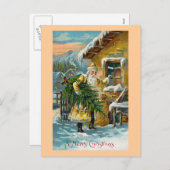 "Kerstcadeaus uitdelen" Feestdagenkaart (Voorkant / Achterkant)
