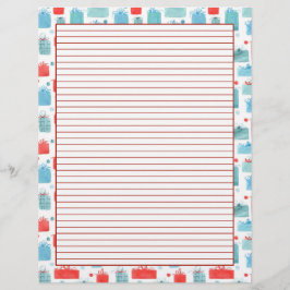 Kerstcadeaus Vakantie Brief Papier Lined Briefhoofd